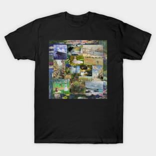 Claude Monet Impressionist Paintings Collage T-Shirt